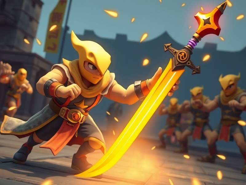 Banana Blade King game hero character with golden banana sword